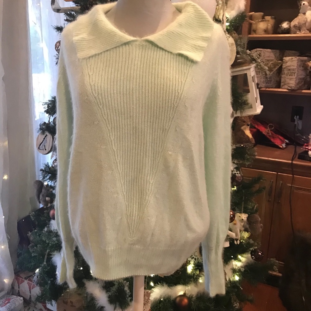 Robinson’s 1980s Vintage Mint Fuzzy Angora sweater